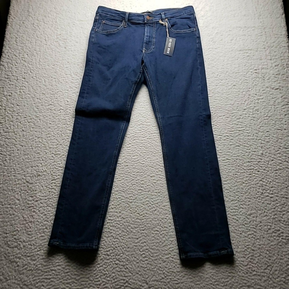 Indigo & Chino Jeans Mens 35x31 Blue Regular Fit Straight Eco-Vogue Denim Pants